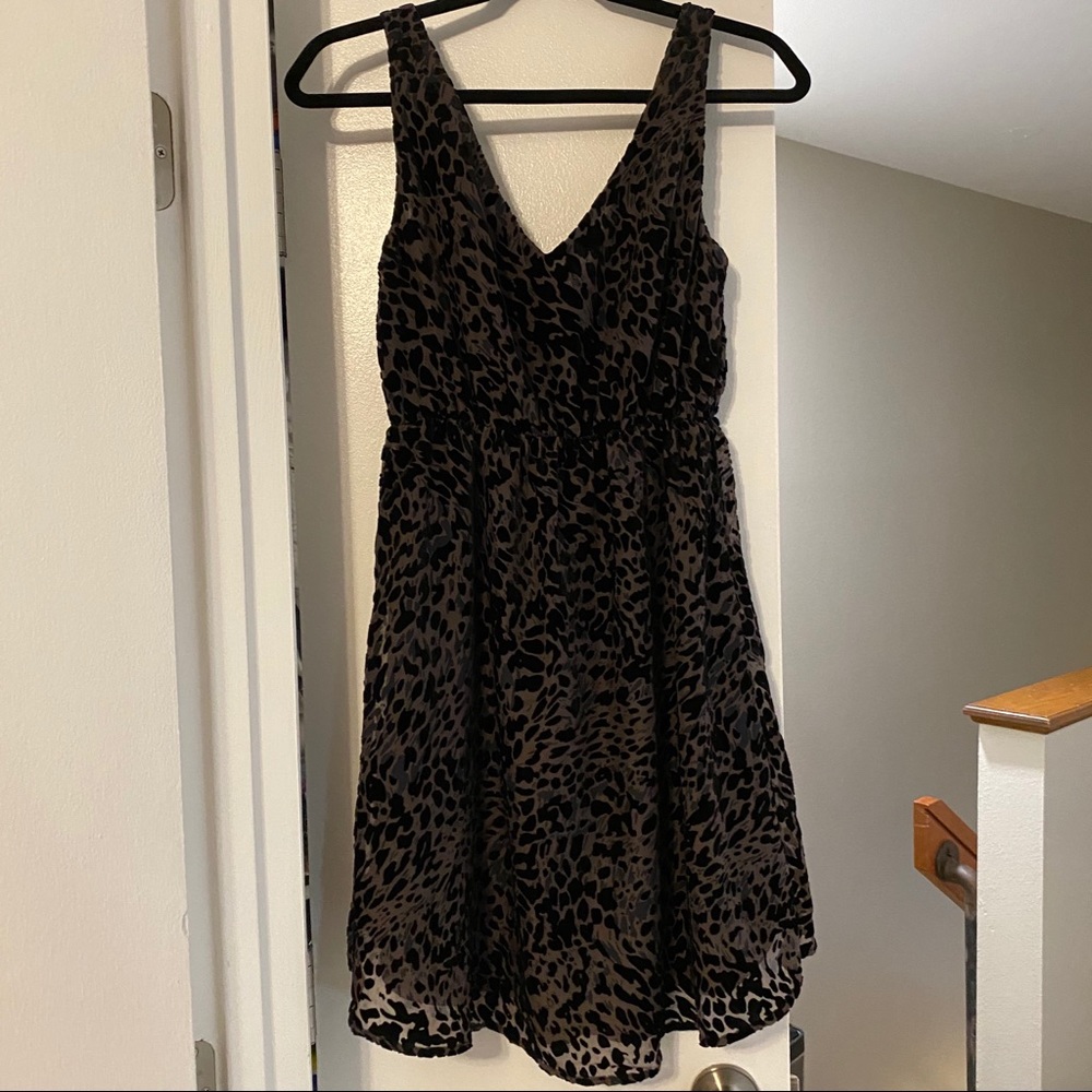 H&M velvet cheetah print size 6 high low dress